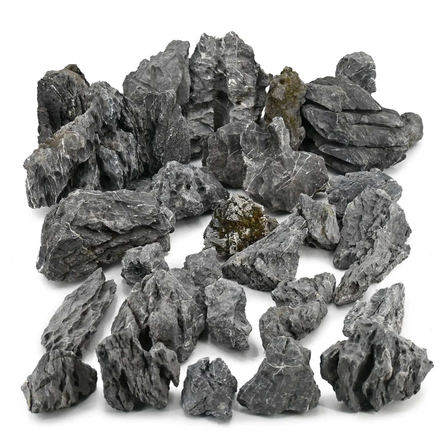 Seiryu Rock Stone Natural Slate Stone Rocks 3 to 8 inch Fish Tank Decor Rocks 11 LB for Aquarium Landscaping Models and Fish Tank Decoration Zooko