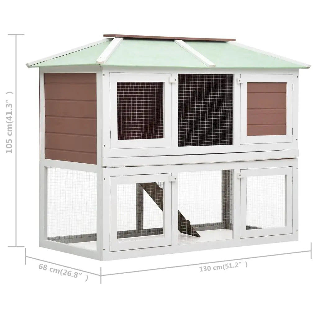 vidaXL Rabbit Hutch Bunny Cage with Pull Out Tray Rabbit Enclosure Solid Wood-4