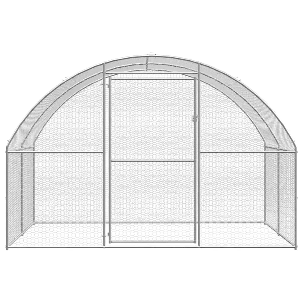 vidaXL Outdoor Chicken Coop 9.8'x39.4'x6.6' Galvanized Steel-4