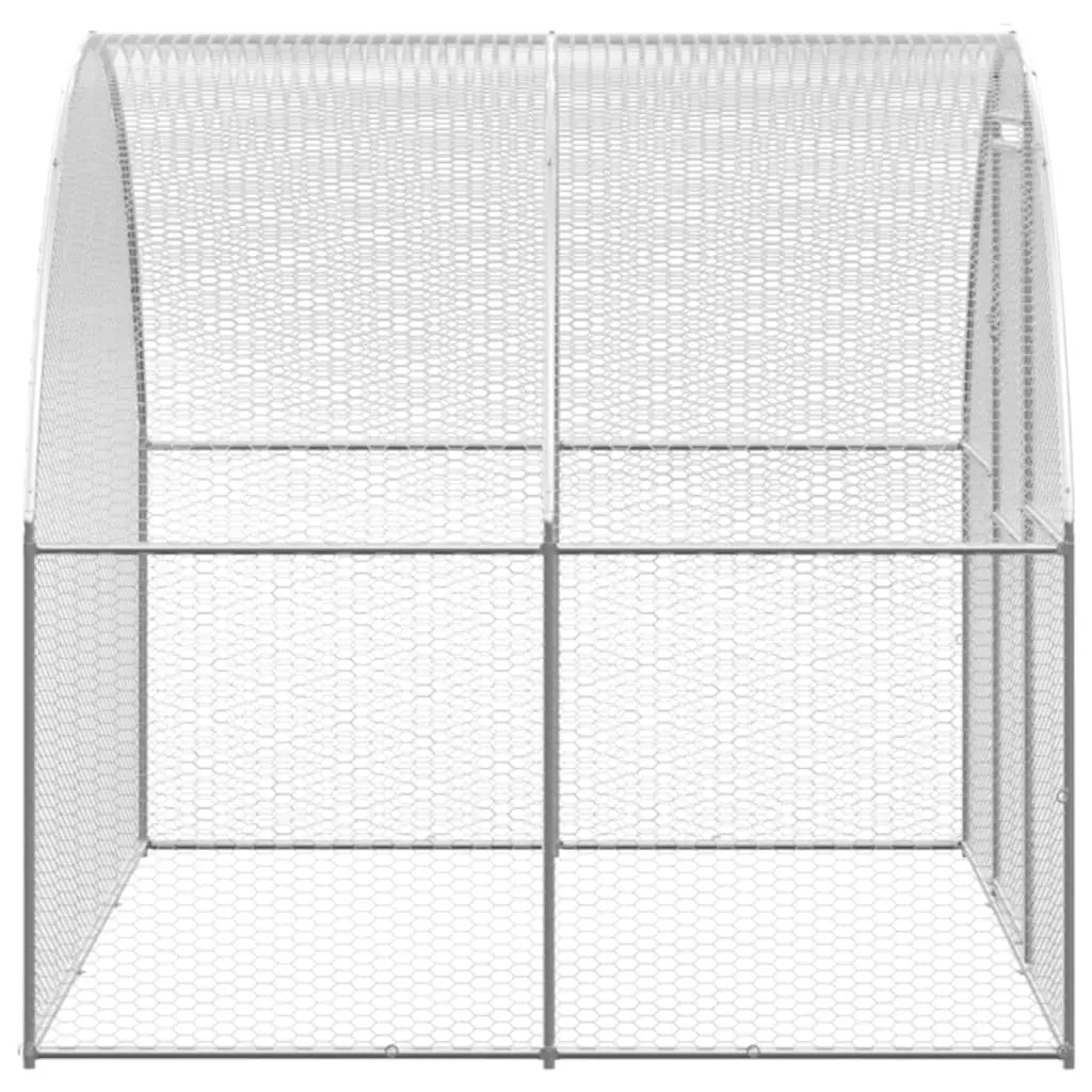 vidaXL Outdoor Chicken Coop 9.8'x65.6'x6.6' Galvanized Steel-4