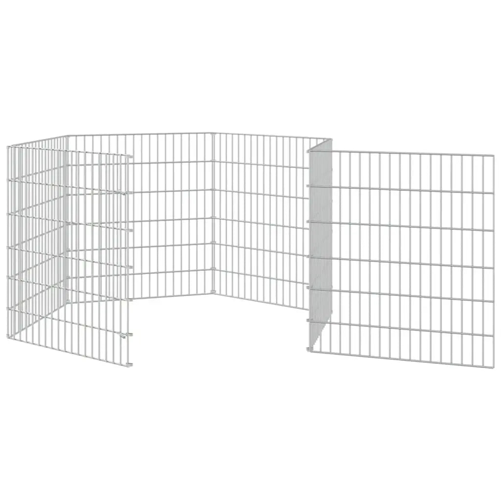 vidaXL Free Range Animal Enclosure 6-Panel 21.3"x23.6" Galvanized Iron-4