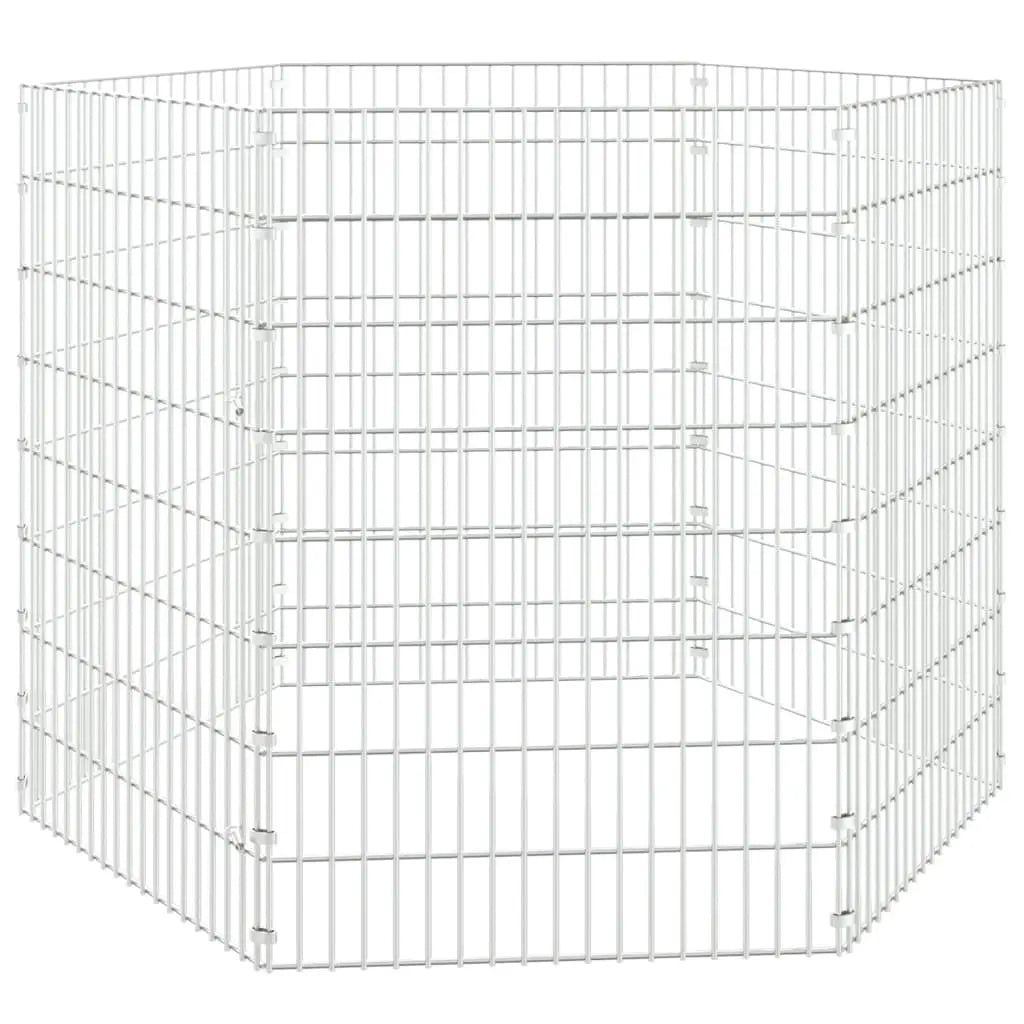 vidaXL Free Range Animal Enclosure 6-Panel 21.3"x31.5" Galvanized Iron-1