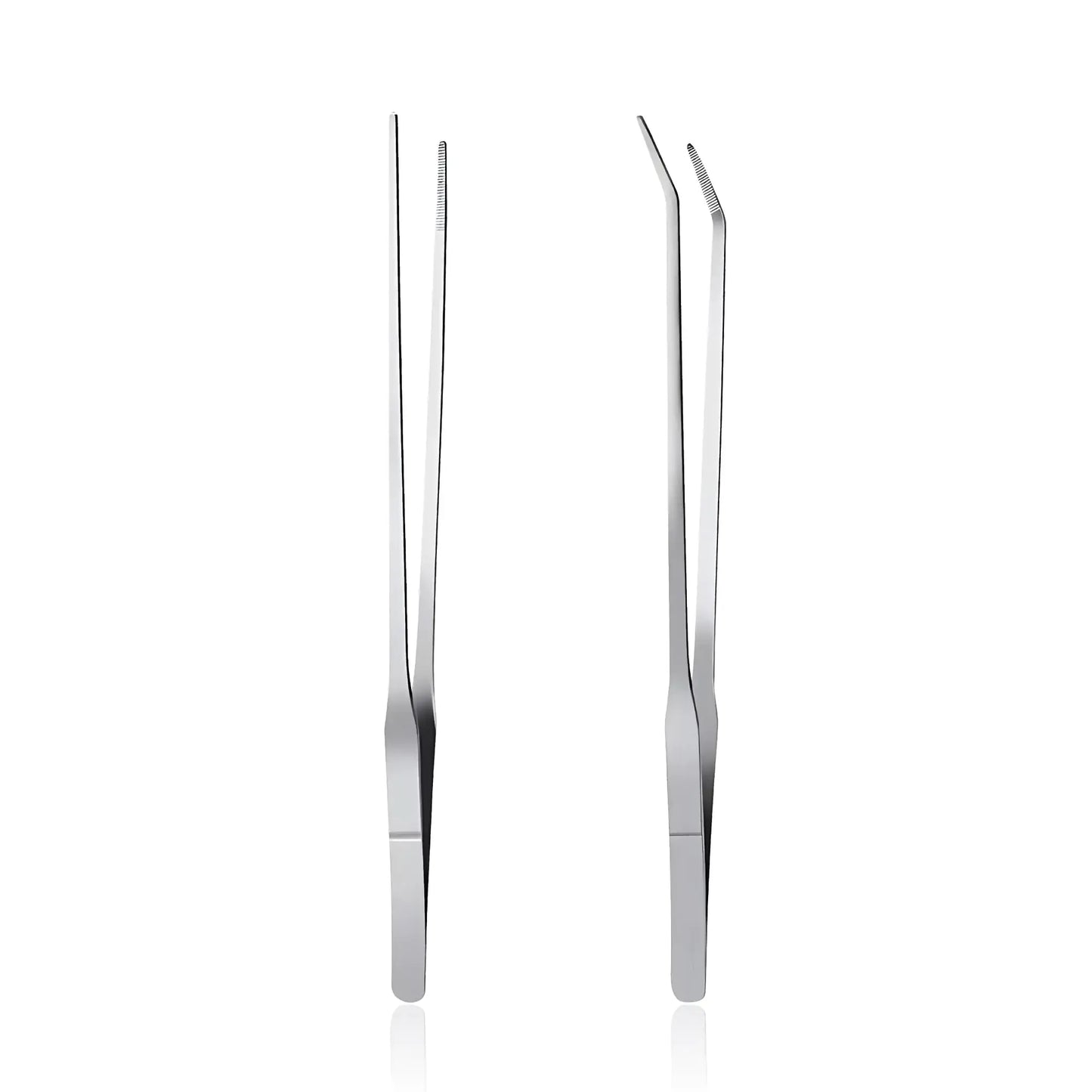 Feeding Tongs 2pcs Stainless Steel Aquarium Long Tweezers 27cm/10.6 inches Straight Curved Tweezers for Fish Tank Aquatic Plants Reptile Lizard Gecko Snake Spider Bird Zooko