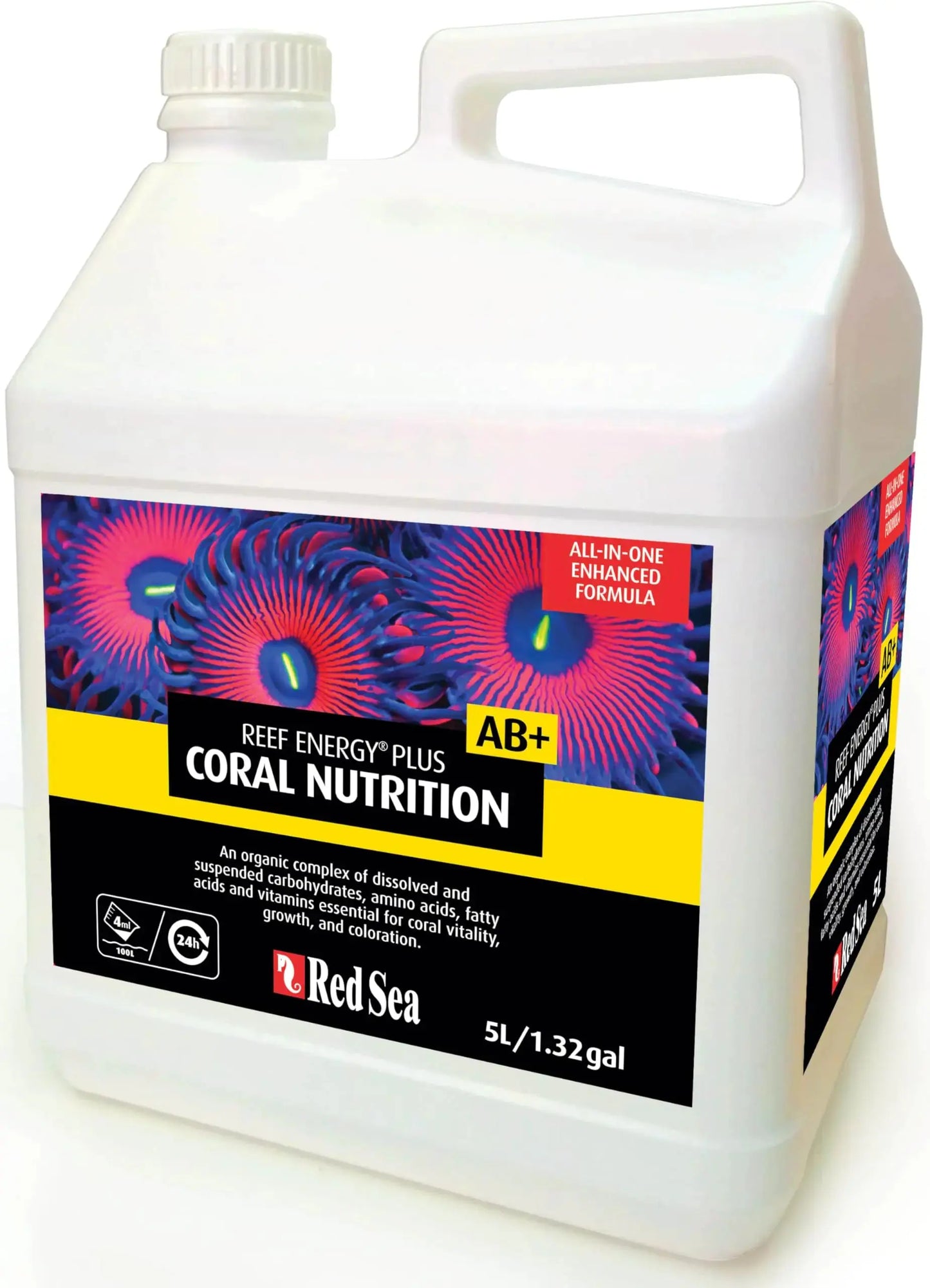 Red Sea Reef Energy Plus 5000ml (AB+) All in One Coral Food for Saltwater Aquarium Marine Reef Tanks | Food for Soft LPS SPS and Non-Photosynthetic Corals Zooko