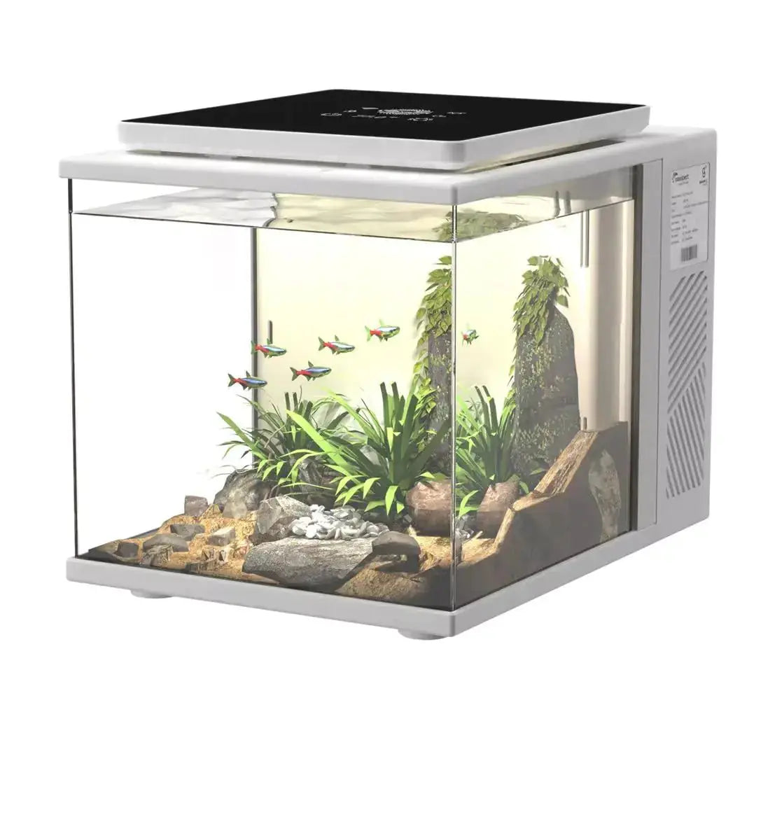 Maxspect Pico Cube Desktop Wi-Fi Enabled 2 Gallon Smart Aquarium Kit - Includes LED Lights Heater Filtration & Media - White Finish Zooko