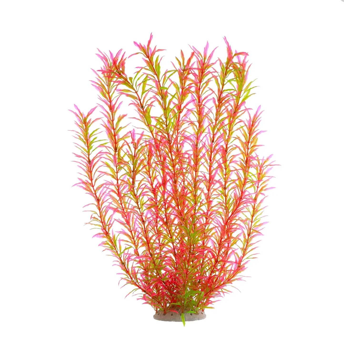 Aquarium Plastic Plants Large Artificial Plastic Long Fish Tank Plants Decoration Ornaments Safe for All Fish 21 Inches Tall (J07 Pink) Zooko