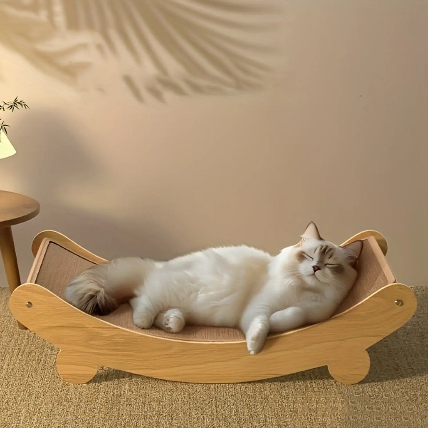 Space-Saving Wooden Cat Scratcher Tower for Cats-1