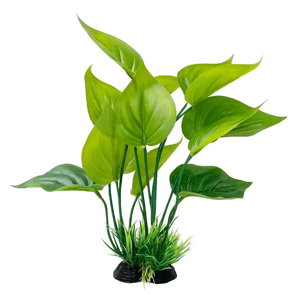 Smoothedo-Pets Aquarium Plants Fish Tank Decorations 6inch Plastic Artificial Plant Goldfish Waterscape Fish Hides (Rainforest Leaf-Medium) Zooko