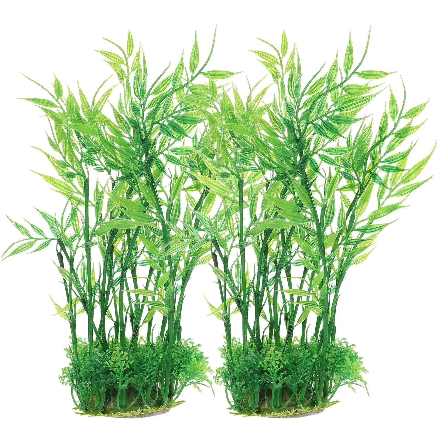 VOSAREA 2pcs Artificial Aquarium Plants Plastic Aquarium Bamboo Fish Tank Accessories Green Fish Tank Decorations for Aquarium Decor Plastic Plants (2.75X1.97X9.82in) Zooko