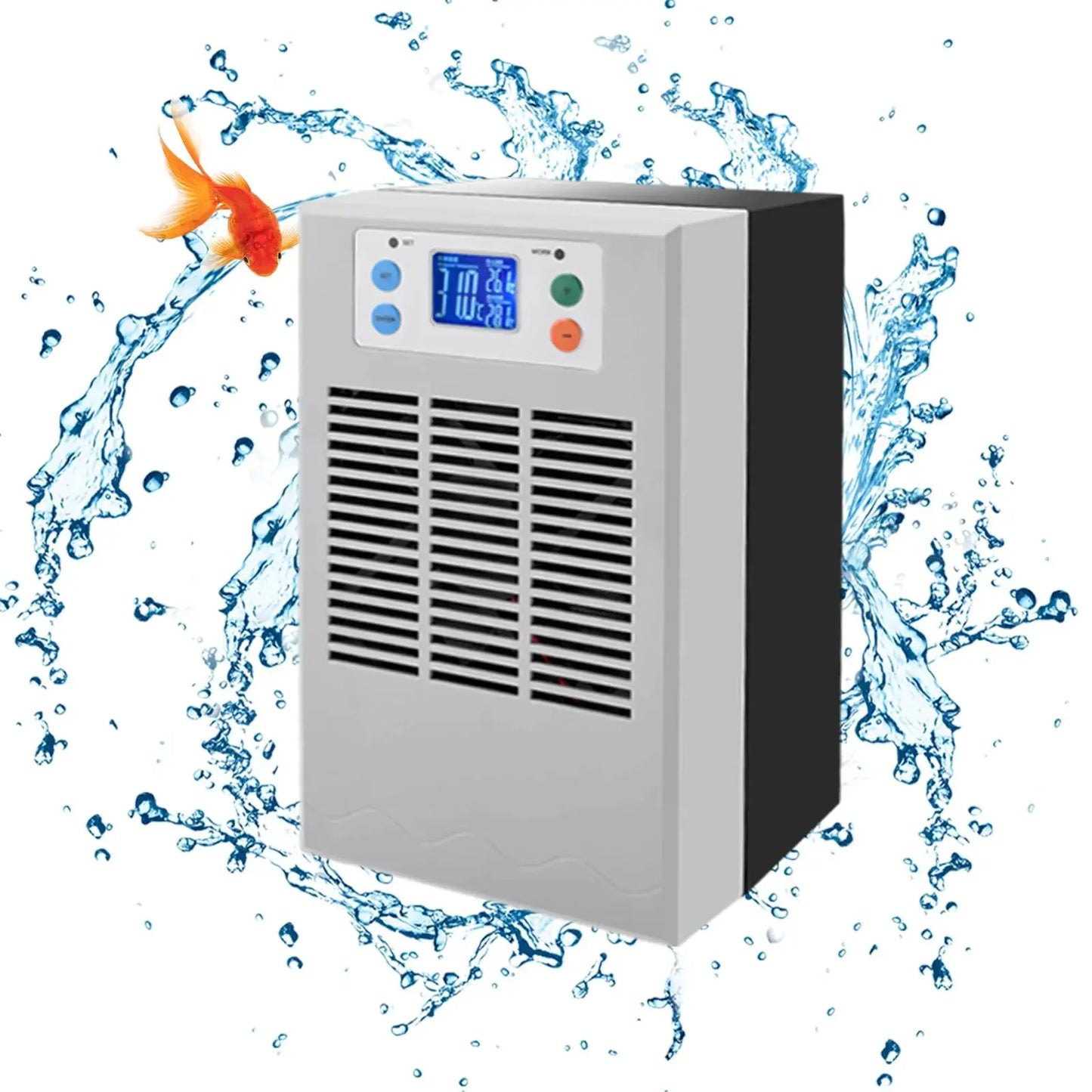 Aquarium Chiller 8gal 100W Aquarium Heater (10-40°C/50-104℉) with Pump 3L/Min Water Chiller Quiet Design Hydroponic Cooling System (35-45 Dbs) for Fish Tank Axolotl Coral Reef Tank Zooko