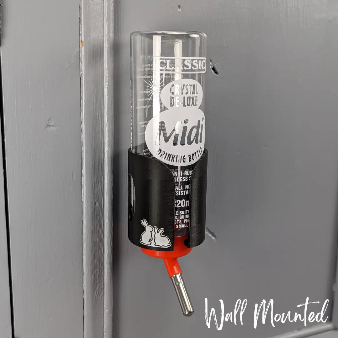 Guinea Pig & Rabbit Water Bottle Holder - Jet Black-2