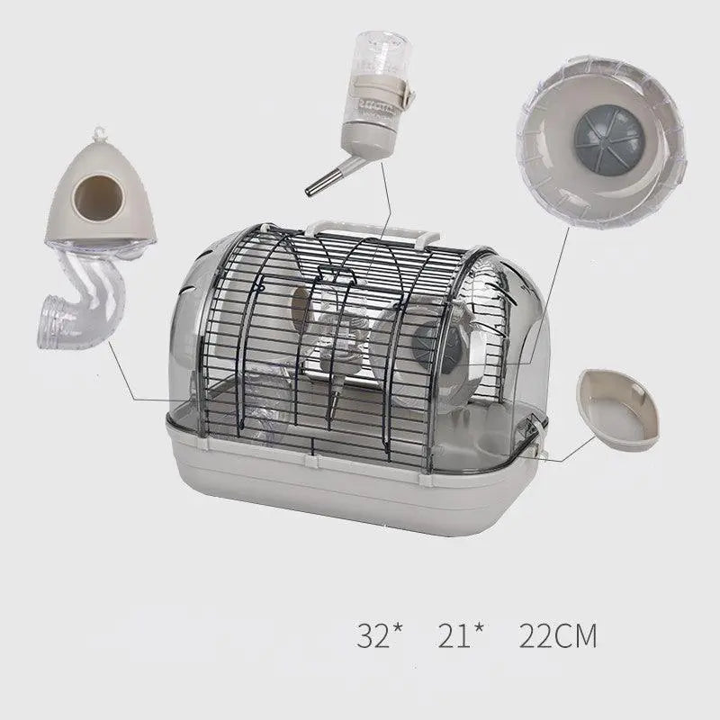 Japanese Elegance: Transparent Base Luxury Hamster Cage-3