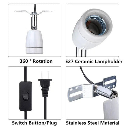 Reptile Pro 400W Ceramic Heat Lamp Holder With Rotating Base-3