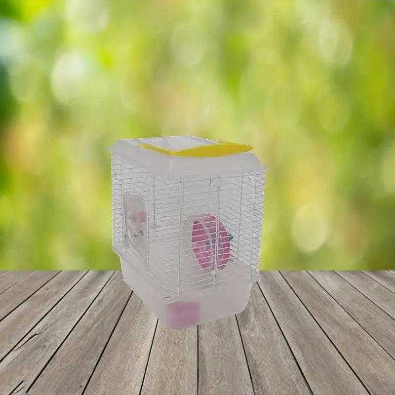 Golden Silk Bear Hamster Palace: Portable Cage With Heightened Plastic Cover And Transparent Crystal Small Garden-0