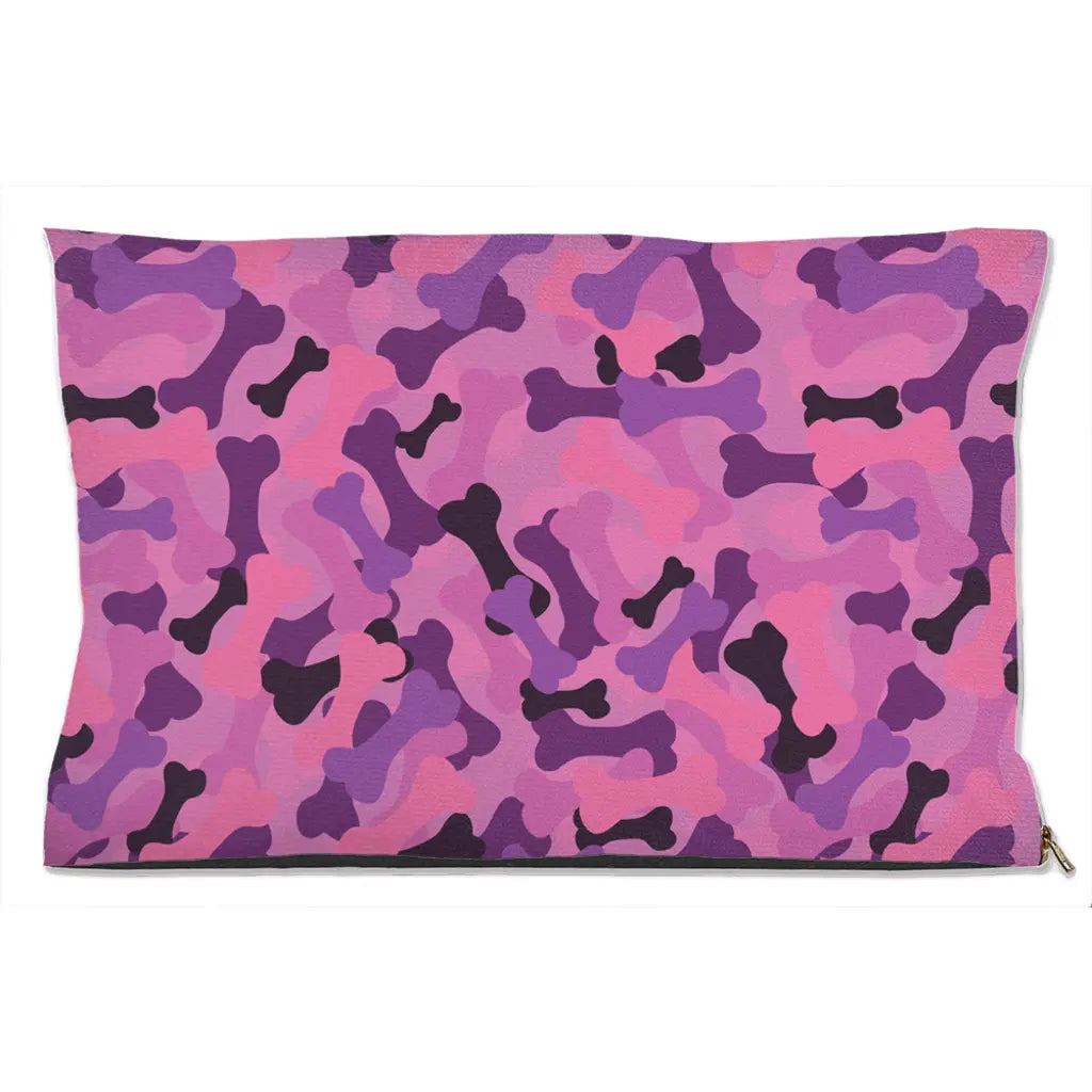 Bone Camo Pink Dog Bed-0