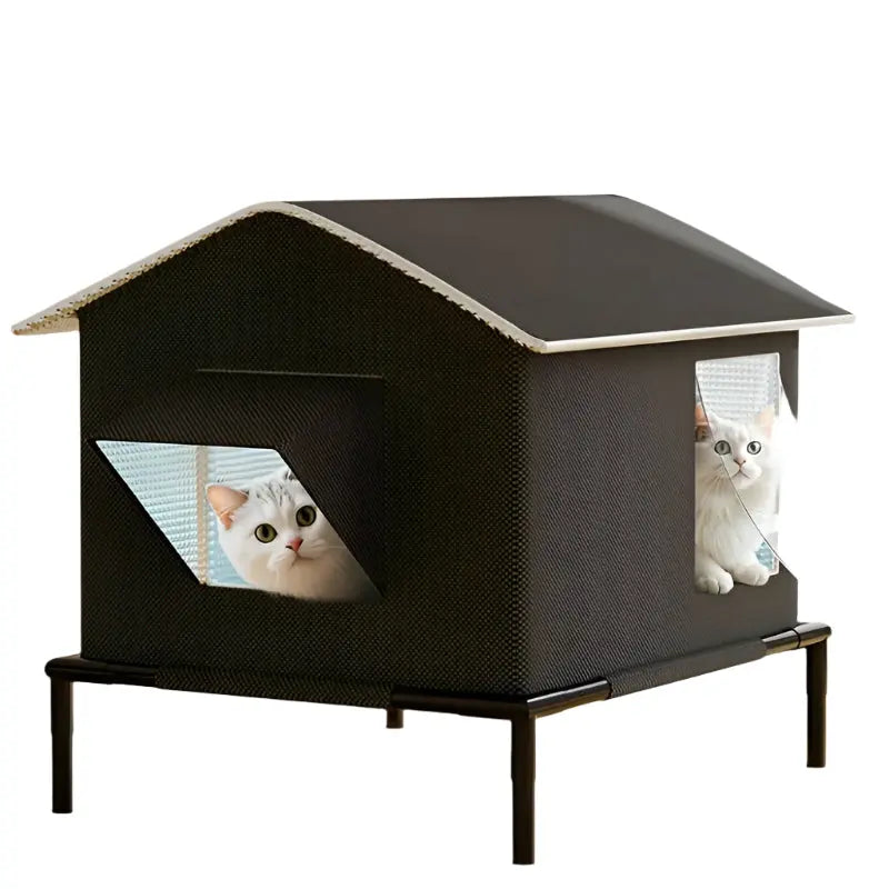 Four Seasons Outdoor Cat Shelter with Ice Box-0