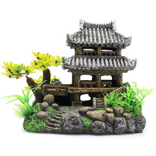 IBWell Classical Lifelike Chinese Landscape Resin Aquarium Castle Decorations Fish Tank Ornaments (Building) Zooko