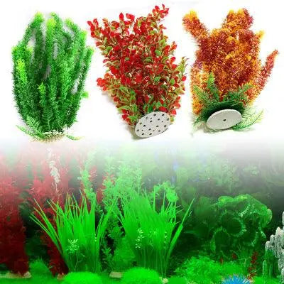Vibrant Plastic Simulation Plant For Aquarium Fish Tank-0