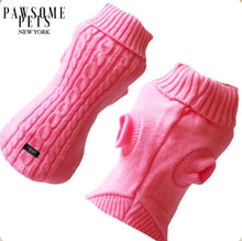 (EXTRA WARM) DOG AND CAT CABLE KNIT SWEATER - ROSE PINK-0