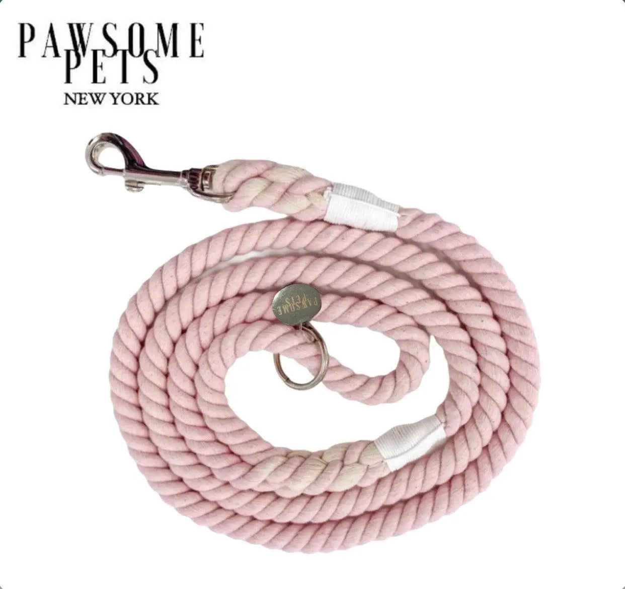 ROPE LEASH - SILVER PINK-0