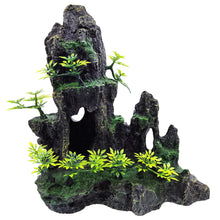 BCSIUHD Large Fish Tank Decoration Rock Mountain View Aquarium Decoration Tree House cave Fighting Fish Shrimp Hermit Crab Relaxation and Play Perfect Hiding in The cave Zooko