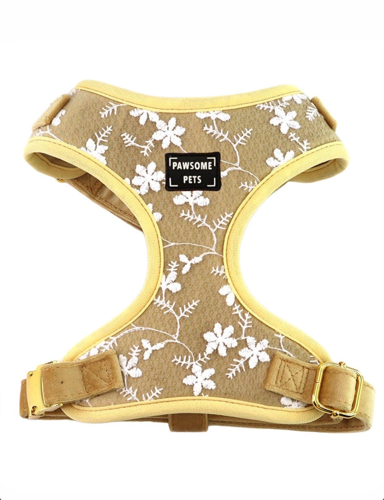 Harnais Réglable Golden Floral PAWSOME PETS