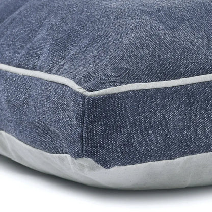 24" X 36" Stonewashed Blue Pillow Style Pet Bed With Removable Cover-6