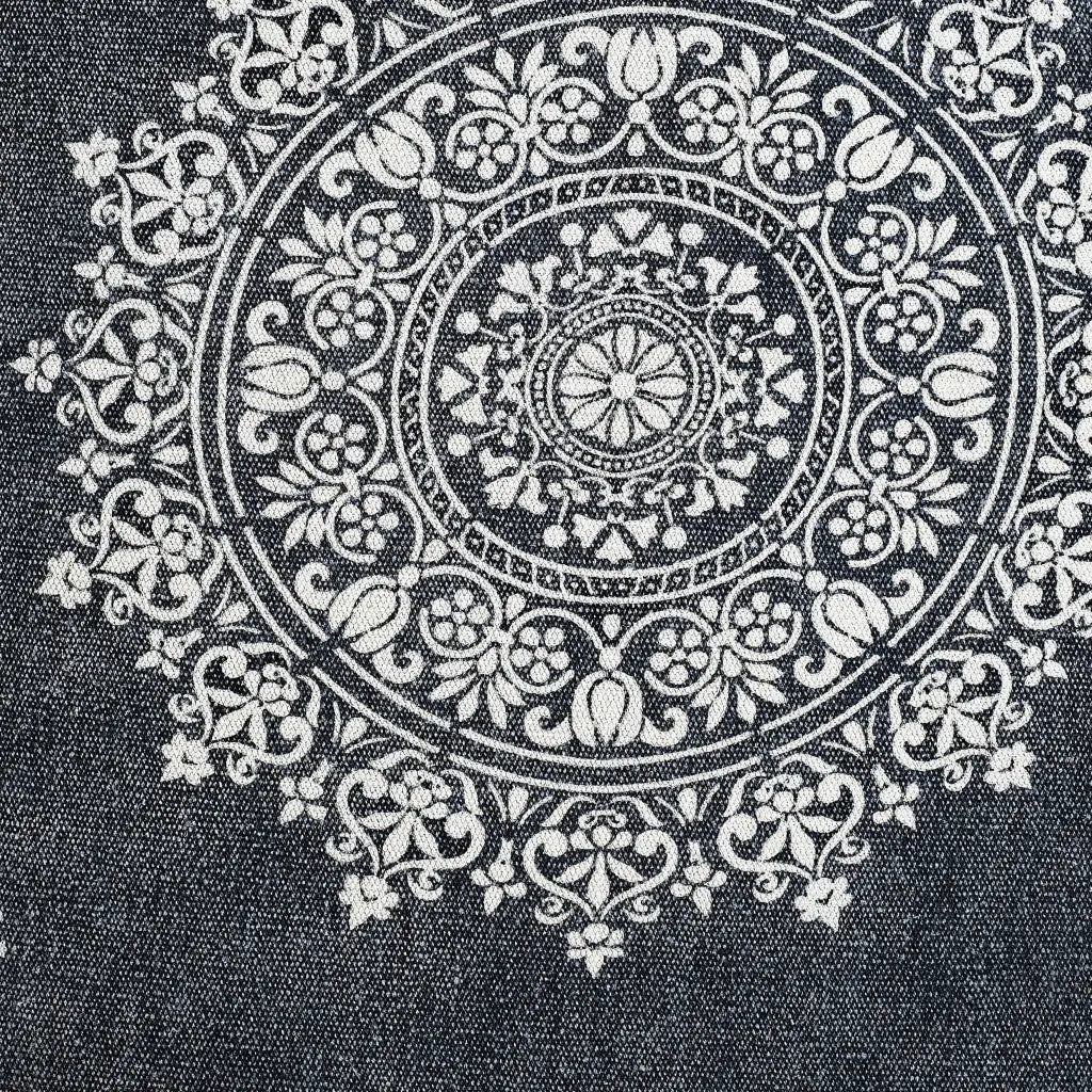 24" X 36" Stonewashed Blue Medallion Pillow Style Pet Bed With Removable Cover-8