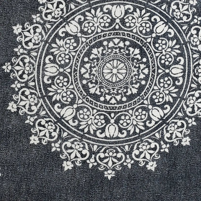 24" X 36" Stonewashed Blue Medallion Pillow Style Pet Bed With Removable Cover-8