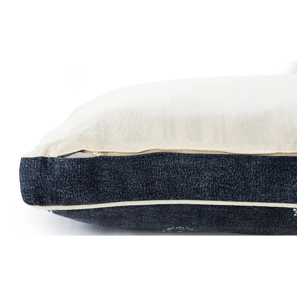 24" X 36" Stonewashed Blue Medallion Pillow Style Pet Bed With Removable Cover-5