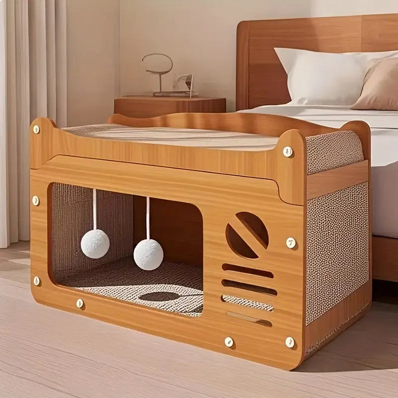 2-in-1 Wall Cat Bed and Scratching Post-1