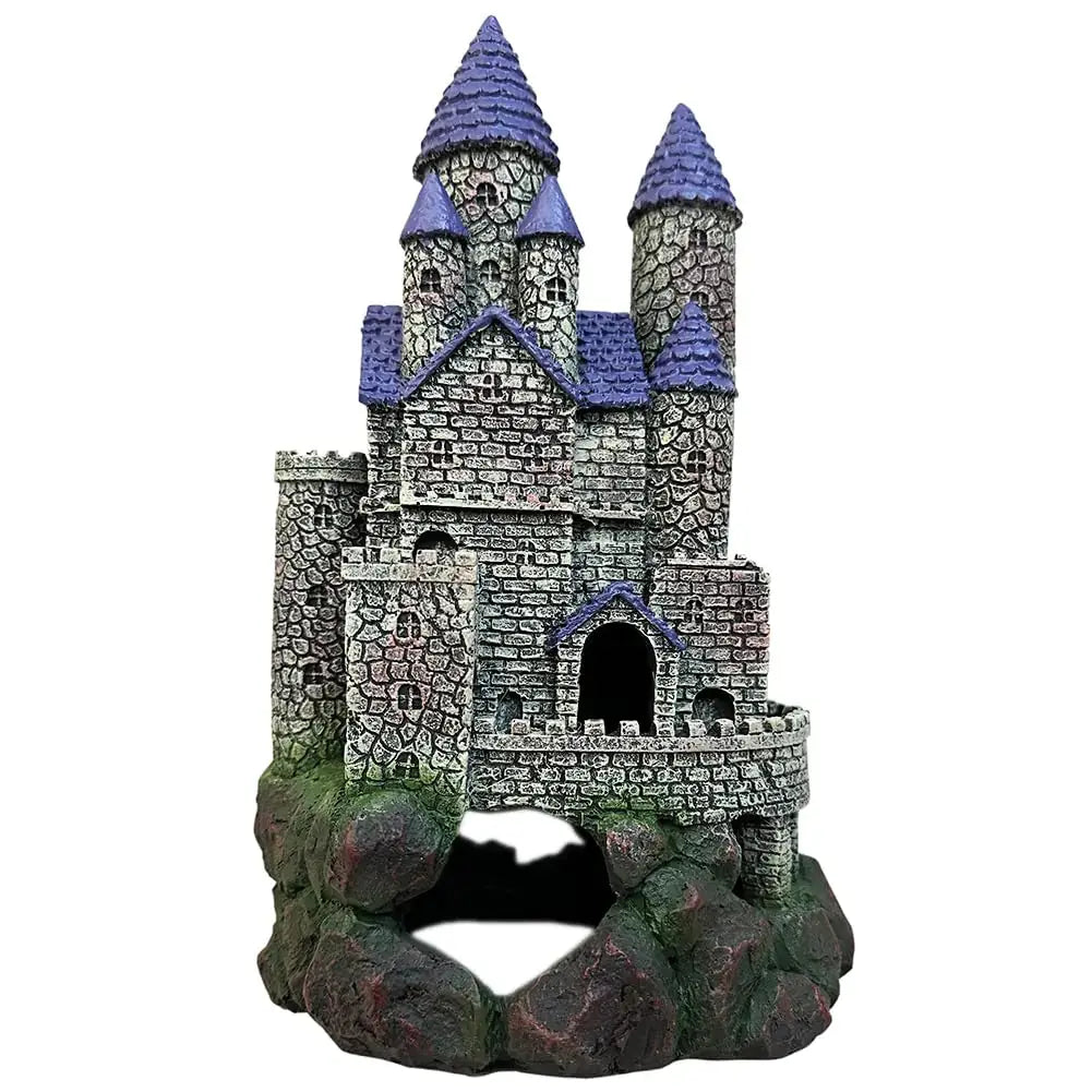 SLOCME Aquarium Middle Ages Resin Castle Decorations - Fish Tank Gothic Castle Hiding Cave Ornament Zooko