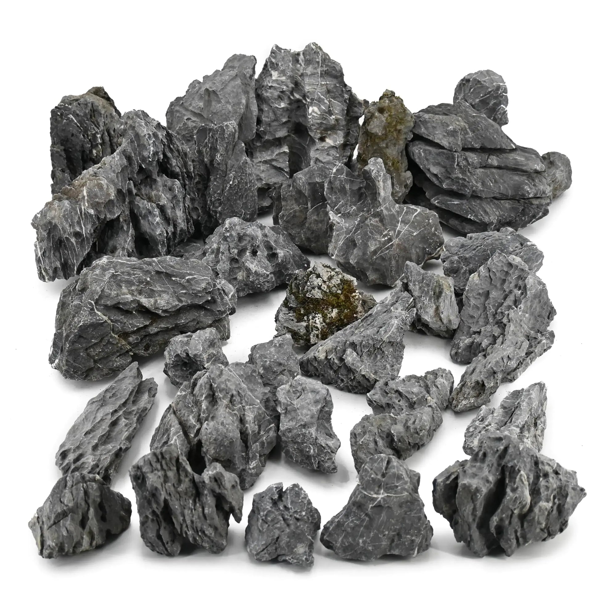 Seiryu Rock Stone Natural Slate Stone Rocks 3 to 8 inch Fish Tank Decor Rocks 11 LB for Aquarium Landscaping Models and Fish Tank Decoration Zooko