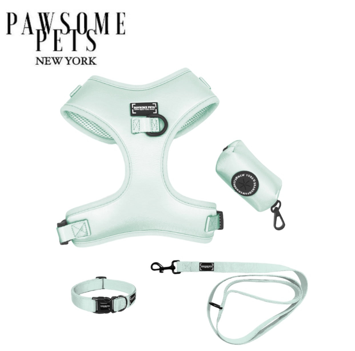 Ensemble Promenade pour Animaux Bundle Vert Menthe PAWSOME PETS