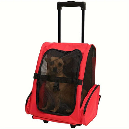 Multi-Purpose Pet Bag Foldable Travel Carrier with Wheels-0