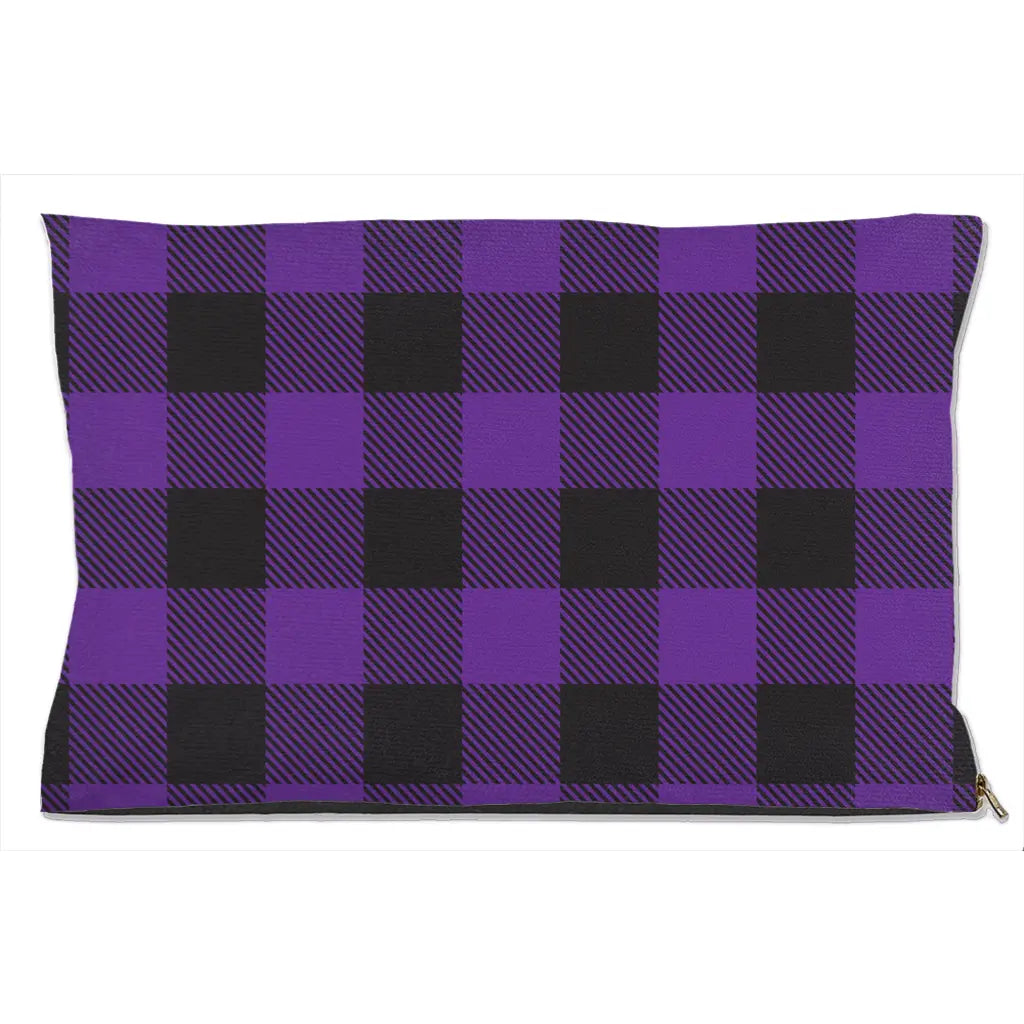 Buffalo Plaid Purple Dog Bed-0