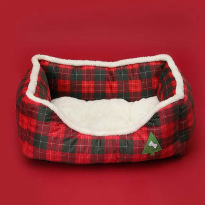 Luxury Festive Pet Haven - Cozy Christmas Sofa Bed For Dogs And Cats-3