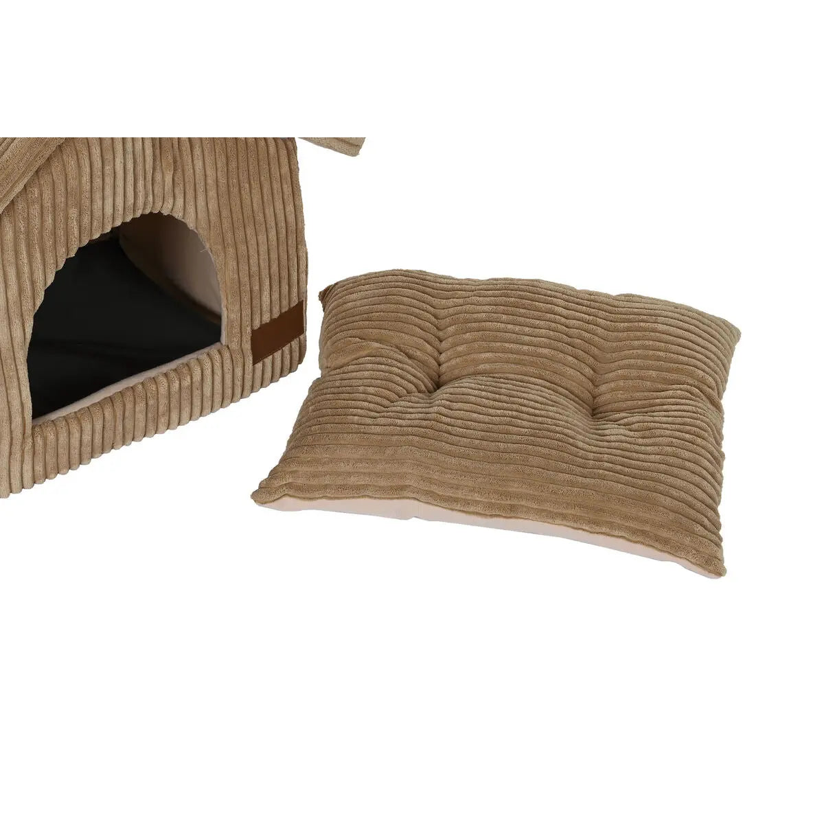 Pet bed DKD Home Decor 40 x 33 x 38 cm 48 x 37 x 40 cm Grey Camel Aluminium 2 Units-2