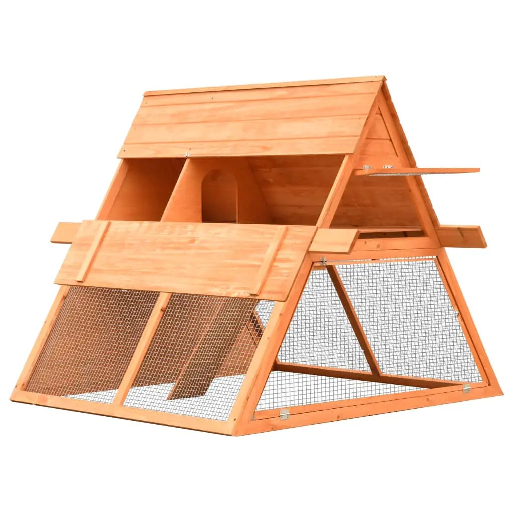 vidaXL Rabbit Hutch Solid Pine & Fir Wood 59.8"x50.4"x42.5"-3