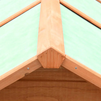 vidaXL Rabbit Hutch Bunny Cage with Pull Out Tray Rabbit Enclosure Solid Wood-3