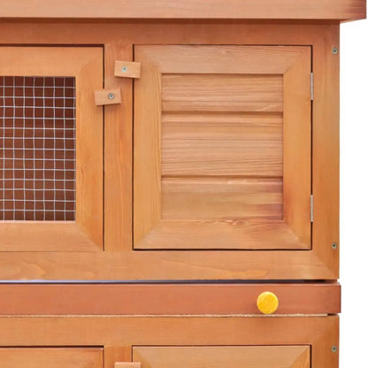 vidaXL Rabbit Hutch Bunny Cage Pet House for Small Animals Solid Pine Wood-0