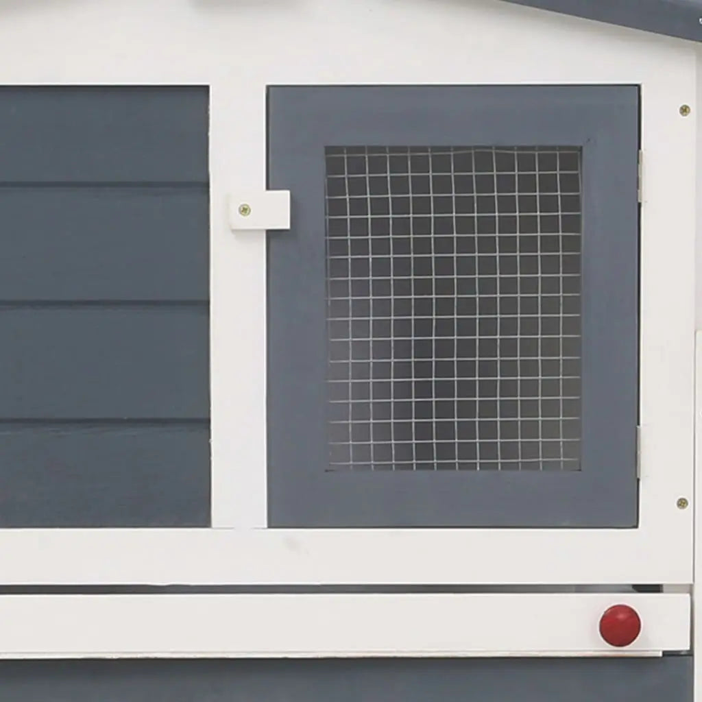 vidaXL Rabbit Hutch Bunny Cage with Pull Out Tray and Ramp Solid Pine Wood-4