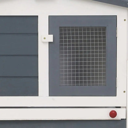 vidaXL Rabbit Hutch Bunny Cage with Pull Out Tray and Ramp Solid Pine Wood-4