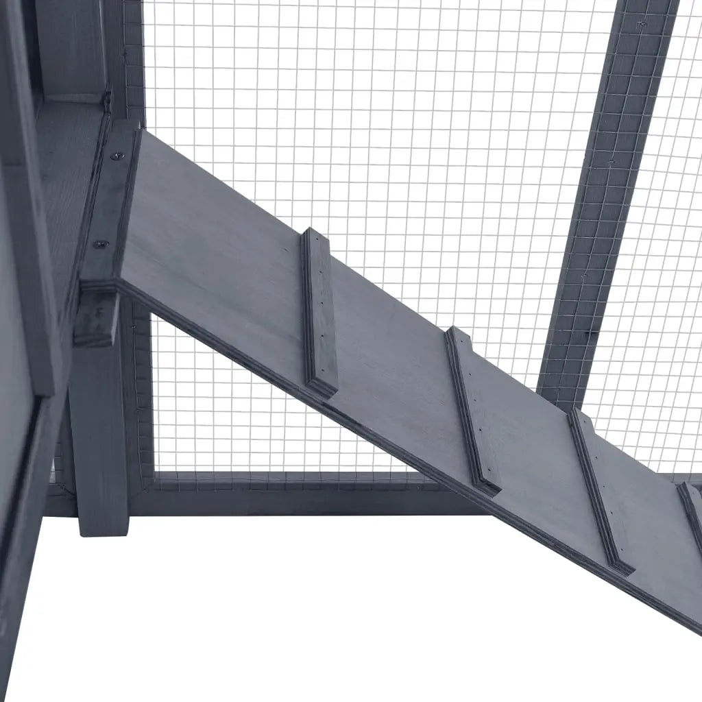 vidaXL Chicken Coop and Run Hen House with Nesting Box Pen Solid Fir Wood-0