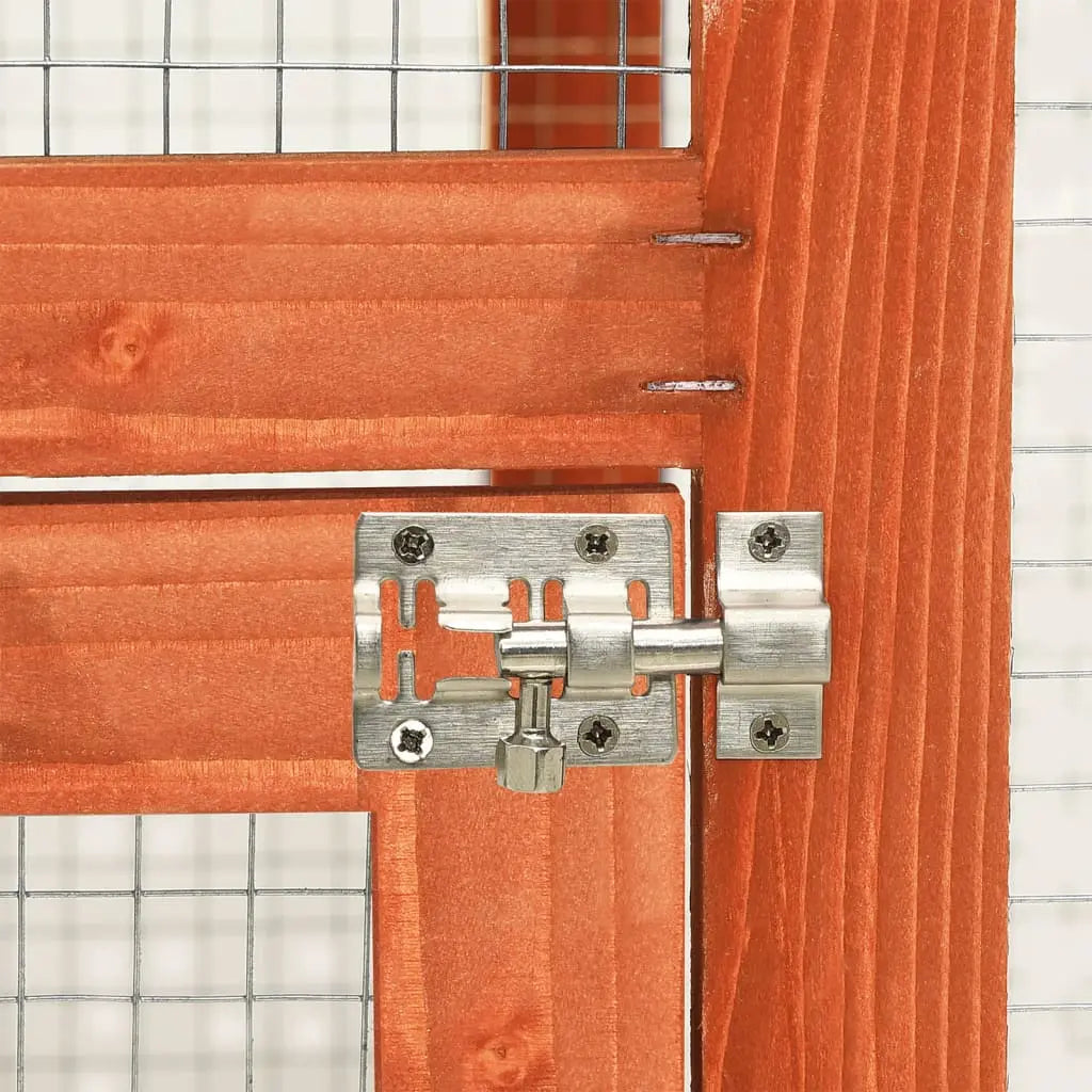 vidaXL Rabbit Hutch 2-Tier Bunny Cage with Pull Out Tray House Solid Fir Wood-3