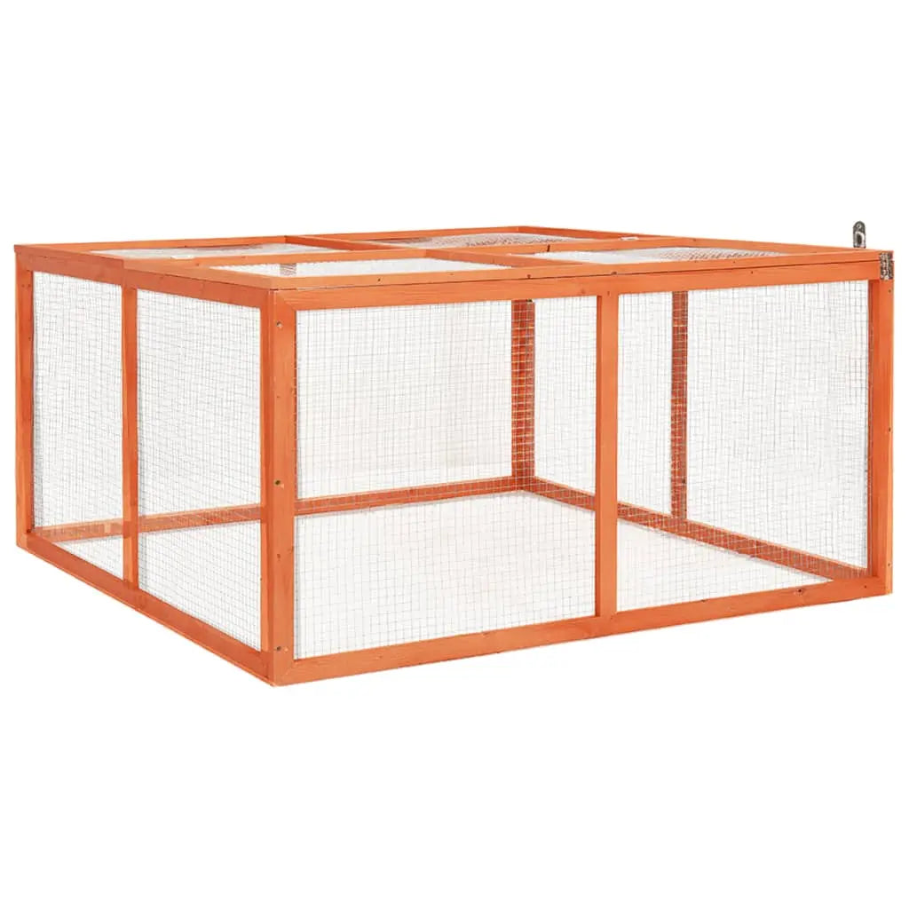 vidaXL Rabbit Hutch Bunny Cage with Hinged Door Rabbit Enclosure Solid Wood-0