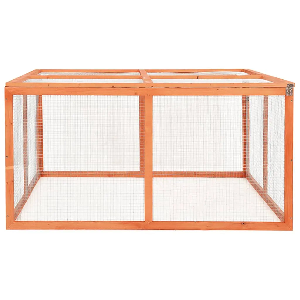 vidaXL Rabbit Hutch Bunny Cage with Hinged Door Rabbit Enclosure Solid Wood-4