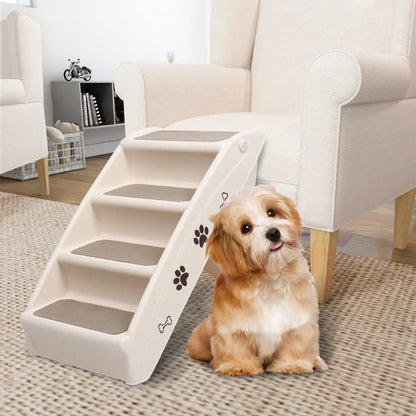 vidaXL Dog Stairs Foldable Dog Ramp Pet Stairs for High Bed Couch Car Sofa-5