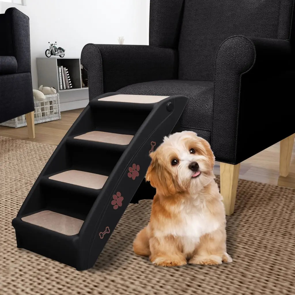 vidaXL Dog Stairs Foldable Dog Ramp Pet Stairs for High Bed Couch Car Sofa-3