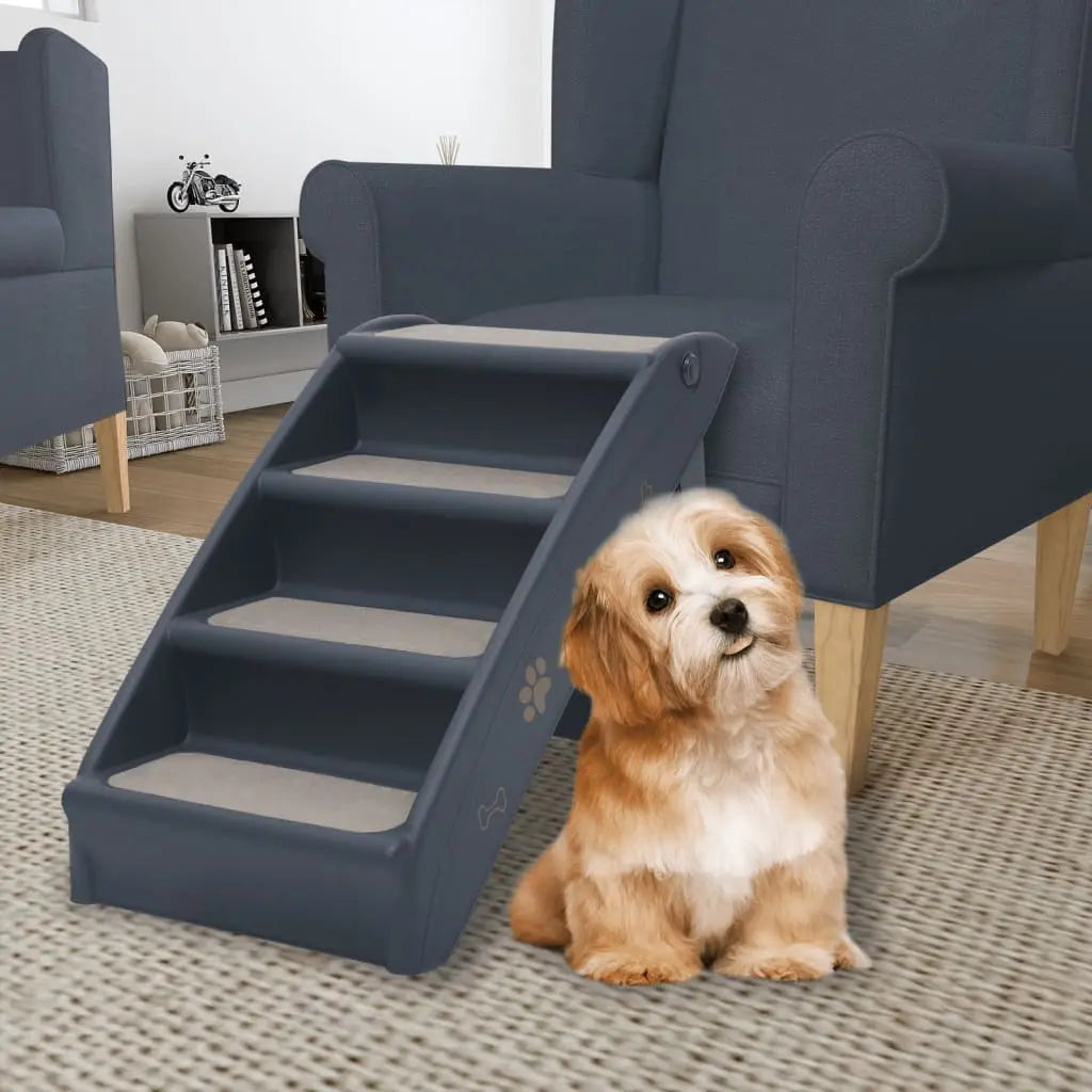 vidaXL Dog Stairs Foldable Dog Ramp Pet Stairs for High Bed Couch Car Sofa-6